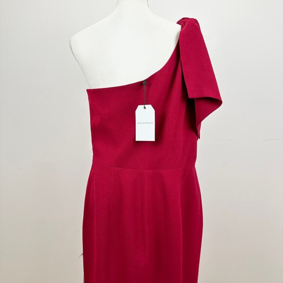 Dress the Population Tiffany One Shoulder Bow Sheath Dress Garnet Red XXL NWT - Picture 10 of 14